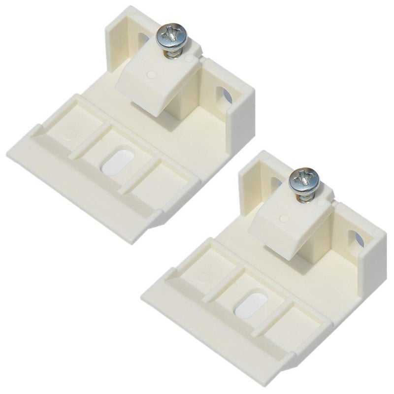 Cutelec 2pcs Mount Bracket Holder for Pleated and Cellular Shades Headrail Support Bracket Clip White Plastic for Wide Beam Folding Blinds - Image 1